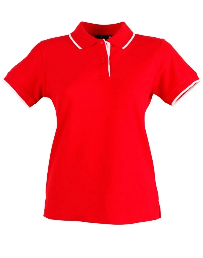 Picture of Winning Spirit, Ladies Contrast Pique S/S Polo